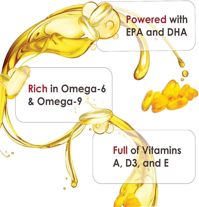 Omega-Caps Extra Strength for Large Breeds-Vet Formulated for Healthy Radiant Skin & Coat While Reducing Excess Shedding. Contains Omega 3 for Immune System Support, Easy to Dose, 60 Soft Gel Capsules