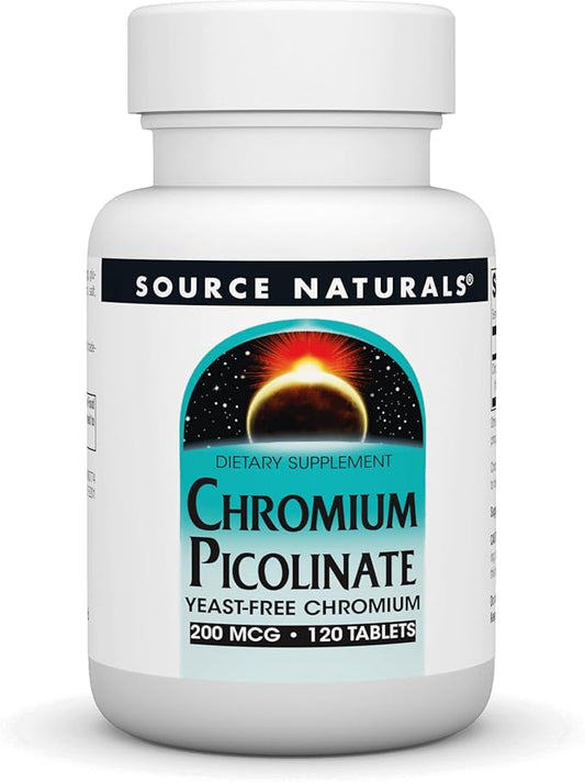 Source Naturals Chromium Picolinate 200 Mcg Tablet, 120 Count