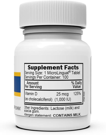 Superior Source Vitamin D3 1000 IU - Offers Immune System, Brain & Nervous System Support - Aids Calcium Absorption for Teeth & Bone Health - Bariatric Friendly - 100 Sublingual Dissolving Tablets