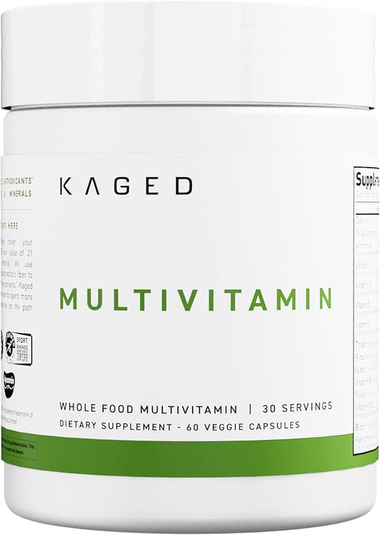Kaged Multivitamin with Whole Foods Organic Fruits & Veggies Plant Based Vegan Multivitamin for Women and Men Vitamin C, D, E, B12 60 Servings