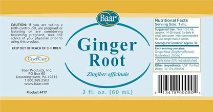 Baar Ginger Root, Fluid Extract