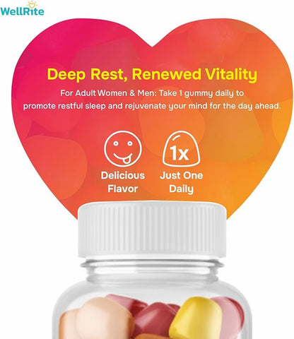 Relax Gummy Vitamins with Ashwagandha & Melatonin, 60 Count, Strawberry Flavored, Vegan, Gelatin Free, Gluten Free, Nut Free, Relaxes Mind, Soulful Sleep