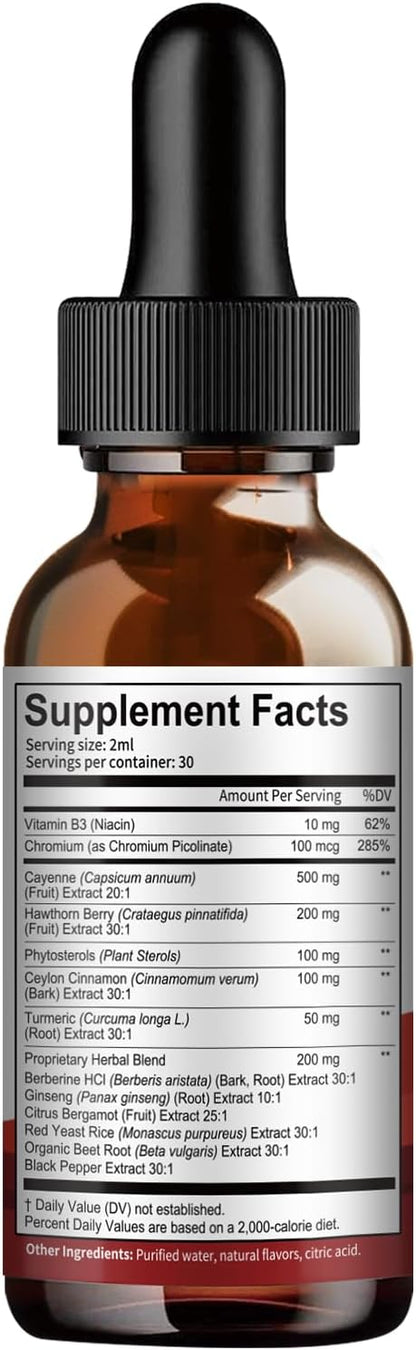 Cayenne Pepper Drops Liposomal Liquid Supplement, 13-in-1 Cayenne Pepper Drops with Vitamin B3, Hawthorn Berry, Panax Ginseng, Berberine, Beet Root, Ceylon Cinnamon, Turmeric Curcumin Extract