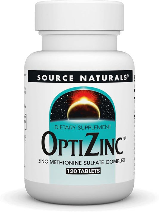 Source Naturals OptiZinc Zinc Methionine Sulfate Complex & Dietary Supplement* - 120 Tablets