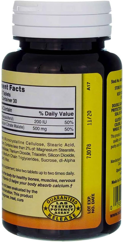 Nature's Blend Calcium Citrate Malate 500 mg Tabs, Unflavored, 60 Count