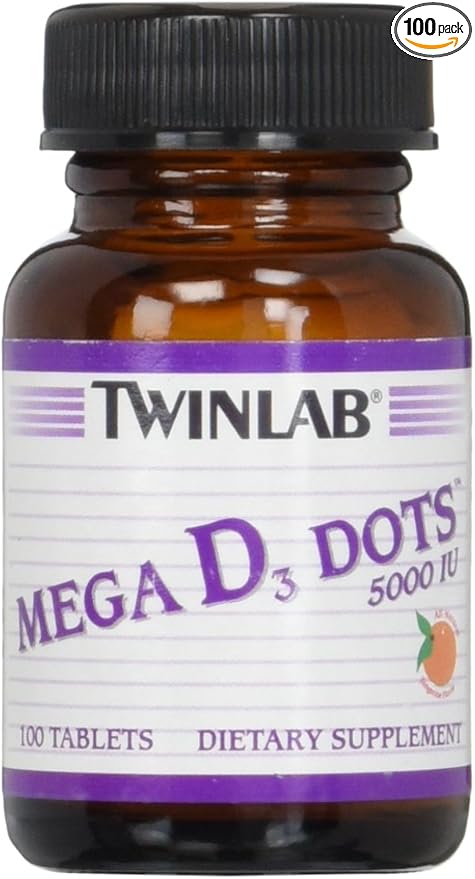 Twinlab Mega D3 Dots 5,000 Iu 100 Tabs