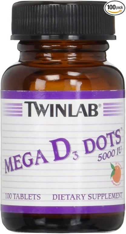 Twinlab Mega D3 Dots 5,000 Iu 100 Tabs