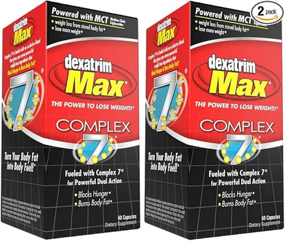 ILIOS Dexatrim Max Complex-7 | Lose Weight & Burn Fat w/Seven Healthy Ingredients Designed to Boost Energy & Reduce Hunger, Packed, 60 Capsules, 2 Pack Packaging