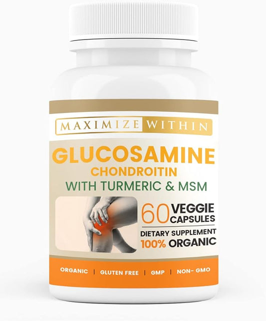 Glucosamine Chondroitin with Turmeric & MSM for Healthy Joints, 60 Veggie Capsules