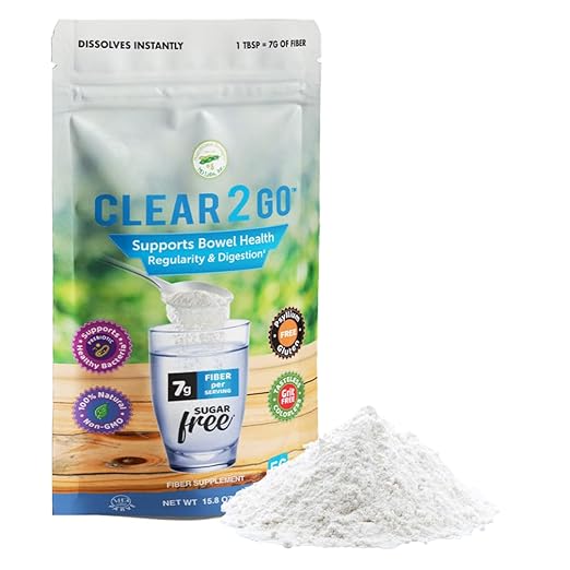 Prebiotic Fiber Supplement Powder - Inulin Soluble Fiber - All Natural Sugar & Gluten Free Dietary Fiber - Daily Fiber for Bowel Health - Nutritional Designs Clear 2 Go - 15.8 Oz