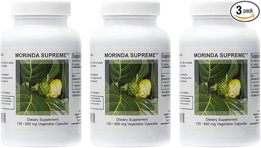 Supreme Nutrition Morinda Supreme, 130 Whole Noni Fruit Vegetarian Capsules | 3 Pack