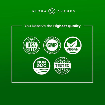 NutraChamps Organic Lions Mane Mushroom Supplement (2 Month Supply - 120 Count) Mental Clarity, Memory & Focus Supplement, Supports Immune System & Brain Health