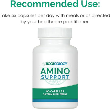 Rootcology by Dr. Izabella Wentz | Amino Support | Amino Acid Complex Capsules with L-Glutamine, Glycine & MSM | 90 Capsules