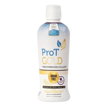 Liquid Collagen Protein Shot, 17g Clear Protein Nano-Hydrolyzed Grass Fed Collagen, 2g Arginine for Wound Support, Gluten Free, Sugar Free, 0g Carbs, Non GMO, Berry, 30 fl oz Bottle