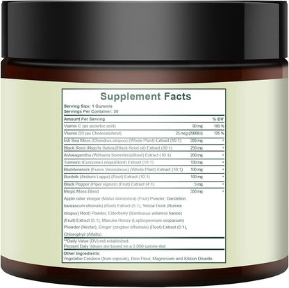 New Sea Moss Gummies - 6000 MG 16-in-1 Formula, Vegan, 30 Gummies - Support Digestion, Enhance Daily Wellnes