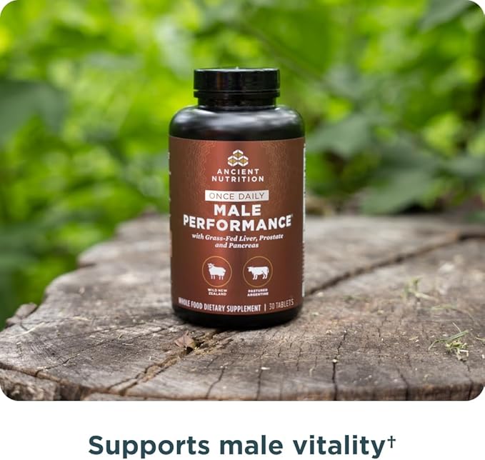 Ancient Nutrition Organ Supplements for Men, Once Daily Grass-Fed and Wild Organ Complex Capsules, Liver, Prostate, Pancreas Supports Male Performance, Healthy Aging, 30 Ct