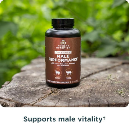Ancient Nutrition Organ Supplements for Men, Once Daily Grass-Fed and Wild Organ Complex Capsules, Liver, Prostate, Pancreas Supports Male Performance, Healthy Aging, 30 Ct
