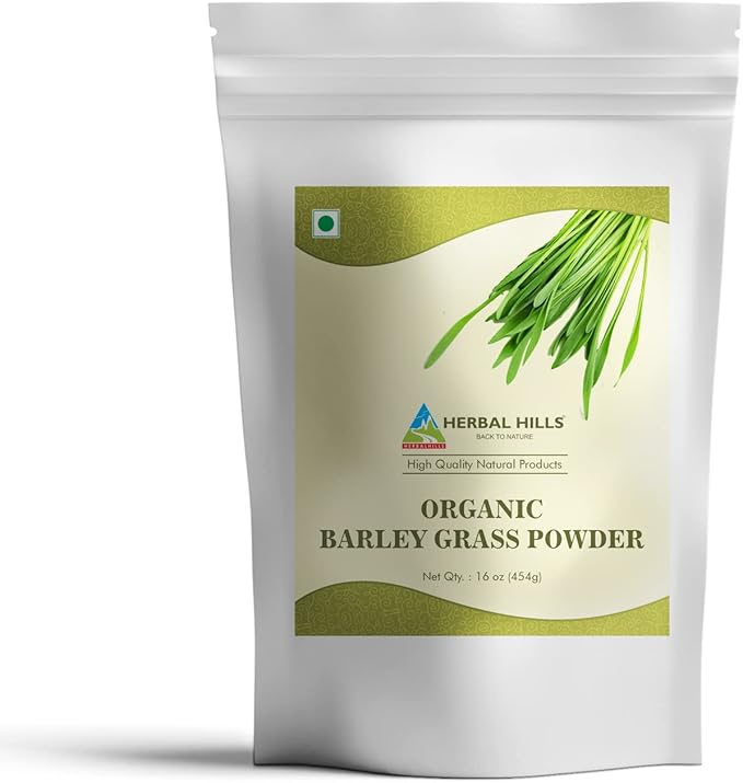 HERBAL HILLS Barley Grass Powder and Neem Powder Leaf Leaves Combo Pack of 2