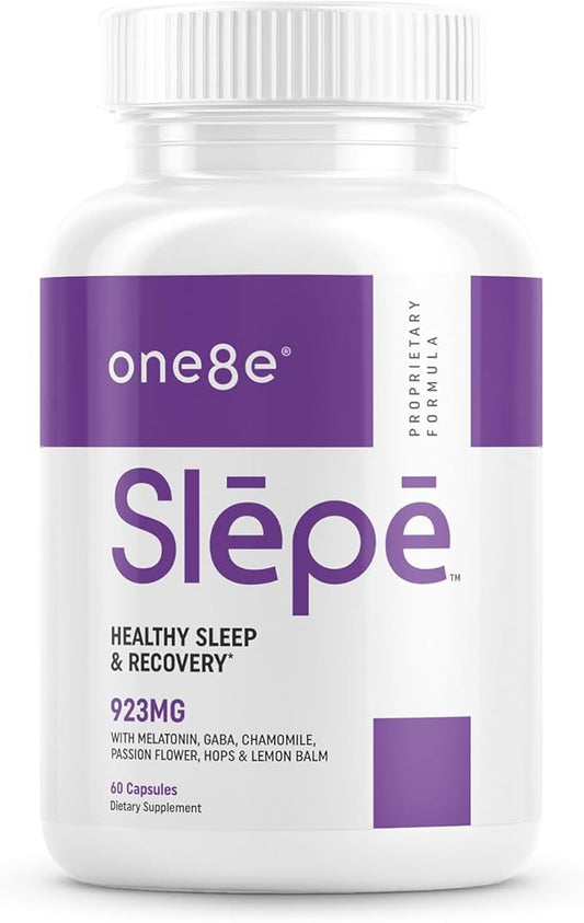 Slēpē Sleep Aid Supplement with Melatonin, GABA, Chamomile Flowers, Passion Flower, Hops, Lemon Balm - Natural Sleep Supplement for Adults for Restful Sleeping