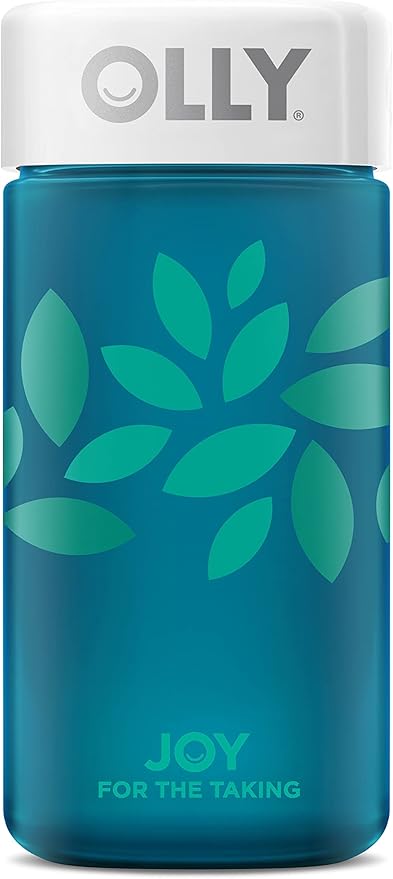 OLLY Joy Jar Gift, Easy Refillable Glass Bottle Vitamin Container, Holds Up to 120 Vitamin Gummies, Limited Edition 2022