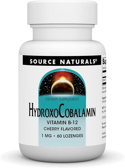 Source Naturals HydroxoCobalamin, Vitamin B-12, 1 mg - 60 Cherry Flavored Lozenges