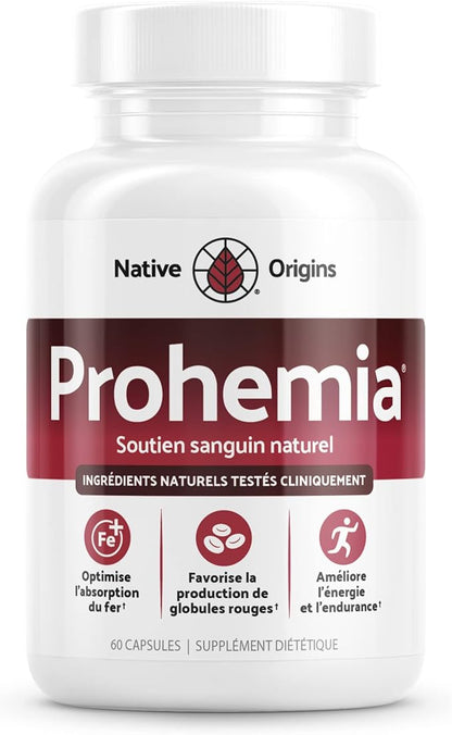 Natural Blood Builder Iron Supplement and Support for Healthy RBC & Oxygen Levels and Red Blood Cells Production for Women and Men - 60 Pills