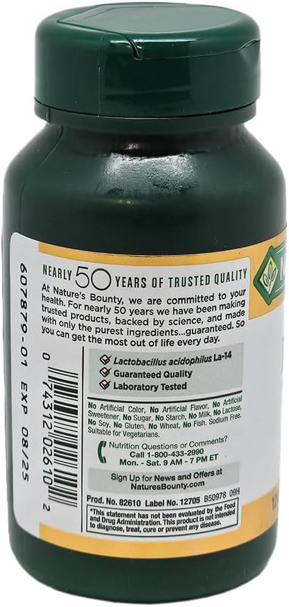 Nature's Bounty Probiotic Acidophilus Tablets, 100 ea