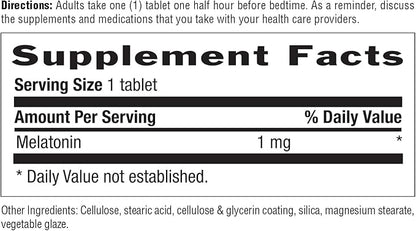 Country Life Melatonin Sleep Aid 1mg - Non-GMO, Gluten-Free, Vegan - Rapid-Release, Fast Dissolve Tablets for Optimal Sleep - No Yeast, Corn, Wheat, Soy - Pure, Authentic Ingredients