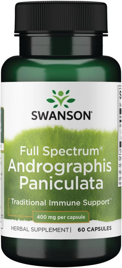 Swanson Full Spectrum Andrographis Paniculata 400 Milligrams 60 Capsules