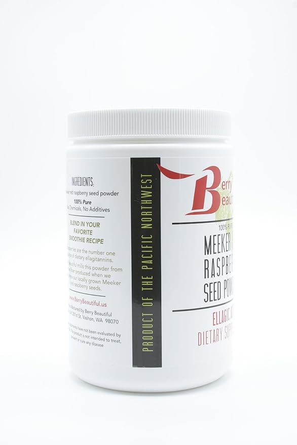 Meeker Red Raspberry Seed Powder - Natural Source of Ellagic Acid and Fiber - Locally Milled from US-Grown Raspberry Seeds - 1 lb / 454 g