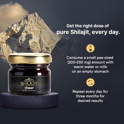 Pure Himalayan Shilajit/Shilajeet Resin - 20g | Guaranteed 75%+ Fulvic Acid | Sourced from ~18,000 ft | for Stamina, Endurance & Strength | Contains Lab Certificate