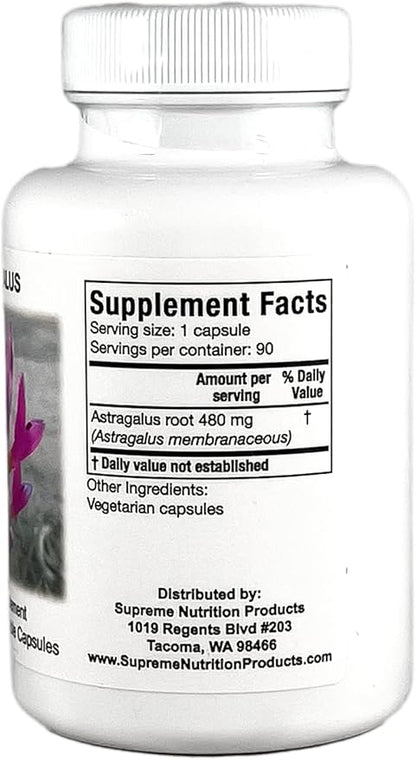 Supreme Nutrition Astragalus Supreme, 90 Pure Huang Qi Vegetarian Capsules
