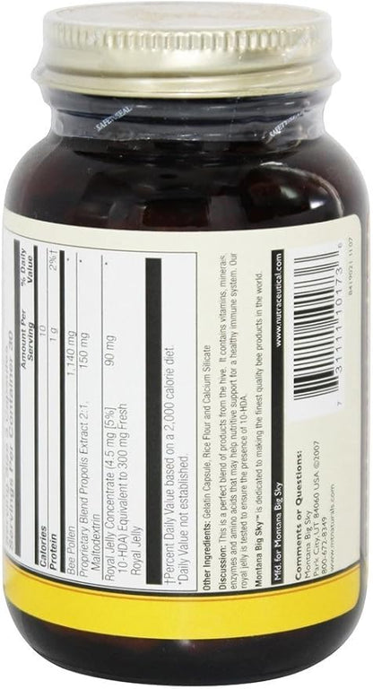 Honey Gardens Bee Pollen Royal Jelly and Propolis Capsules, 90 Count