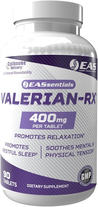 Experimental and Applied Sciences Valerian-RX Valerian Root 400mg | Promotes Relaxation & Restful Sleep | Gluten Free, Non GMO | Better Absorption with Cyclosome Delivery | 90 Tablets