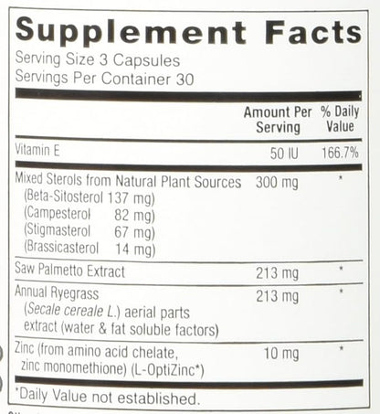 Prost-Xtra Plus (2 Bottle kit) with Rye Grass, 300mg Plant Sterols, Saw Palmetto, Zinc, Vitamin E 90 Capsules Each