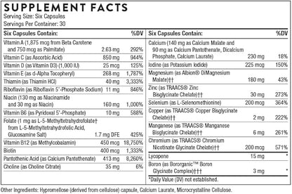 THORNE Men's Multi 50+ - Comprehensive Daily Multivitamin with Vitamins A, B6, B12, C, D, E, Zinc & More - Support Heart, Brain, Prostate, Muscle & Immune Health* - 180 Capsules