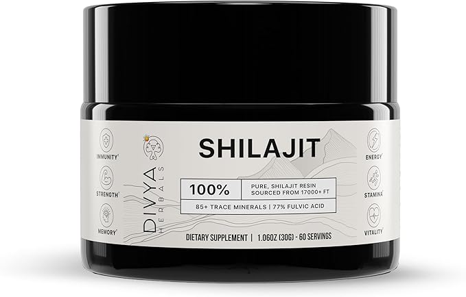 Pure Himalayan Organic Shilajit Resin | 85+ Trace Minerals - 77%+ Fulvic Acid | Energy, Vitality Supplement | Sustainably Sourced | No Fillers, Low-Heat Water Extraction | 30gm - 60Svgs