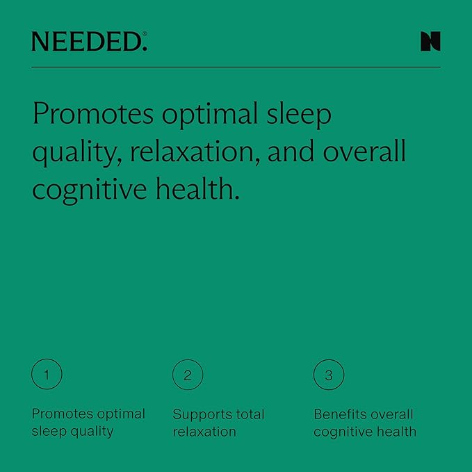 Needed. Sleep and Relaxation Support - Chamomile Powder for Relaxation and Magnesium Powder for Sleep Support, Safe and Effective Nutrients & Botanical Blend for Calm Sleep Supplement - 30-Day Supply
