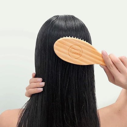 Sugarbear Gentle Detangling Bamboo Hair Brush + Vegan Hair Vitamin Gummies 6 Month Supply, Extra Strength Biotin 6000mcg for Supporting Healthy Straight, Wavy, Curly & Kinky Hair