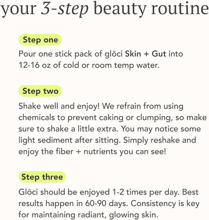 Gloci Skin + Gut - Probiotic DE111 - Hyaluronic Acid, Magnesium, Vitamin C, Zinc, Coconut Water Powder - Clinically Studied Probiotic for Radiant Skin, Gut Health, Hydration - 30 Count