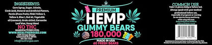 2Pack Hemp Oil and Hemp Gummies Gummy Bears Combo Set-Peace and Relaxation, Relief, Soothing, Discomfort, Sleep-Full Body High Care-Made in USA