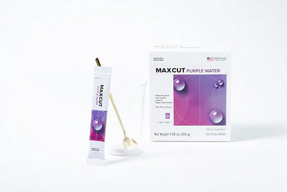 Maxcut Purple Water: 4-in-1 Natural Supplement for Effective Weight Management and Metabolism, Prebiotic Gut Health, Hydration, Natural Energy - All Free from Gluten, Dairy, Sugar, Soy, and Caffeine