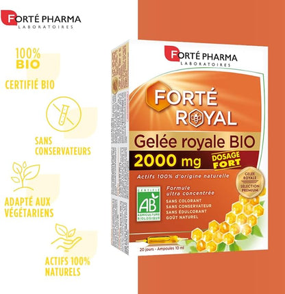 Organic Royal Jelly 2000mg 20 Phials