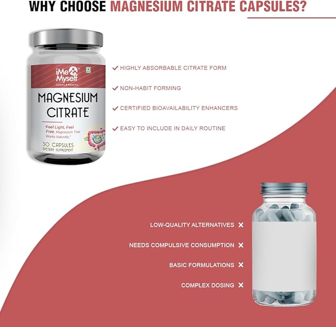 Magnesium Citrate Capsules - 30 Count | for Daily Wellness