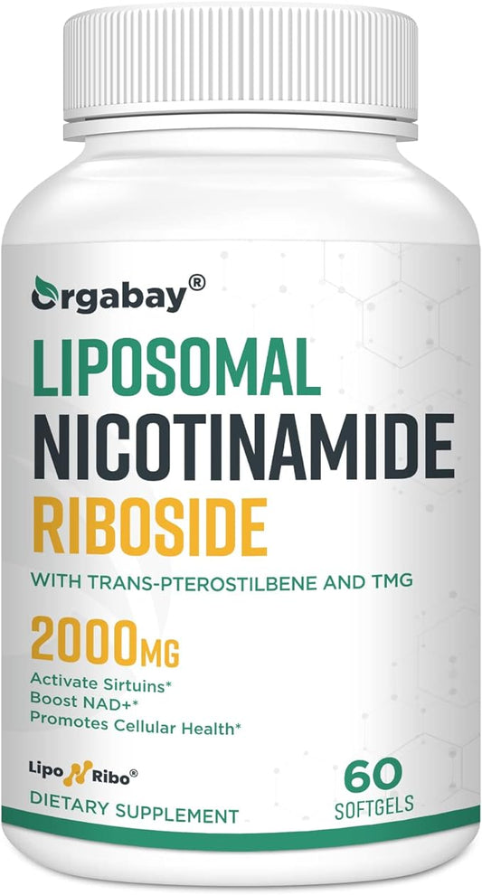 Liposomal Nicotinamide Riboside 2000 MG with TMG and Pterostilbene, Boosting NAD+, Support Healthy Aging, 60 Count