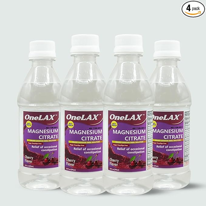 Magnesium Citrate | Cherry Flavour | 4PACK | 10fl.oz | Relief of Occasional Constipation