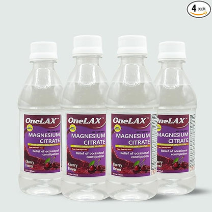 Magnesium Citrate | Cherry Flavour | 4PACK | 10fl.oz | Relief of Occasional Constipation