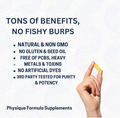 Triple Strength Omega 3 Fish Oil Supplement with 2000 mg, 120 Softgels