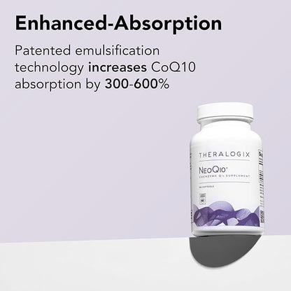 Theralogix NeoQ10 Coenzyme Q10 Supplement - Heart Health & Fertility Support - CoQ10 Fertility Supplement for Men & Women* - NSF Certified - 90 Softgels (90-Day Supply)