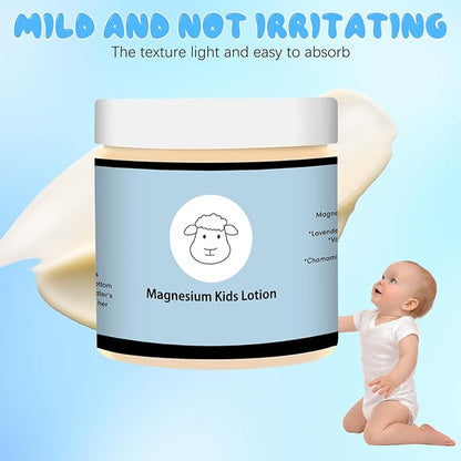 Magnesium Lotion for Kids,Magnesium Lotion for Sleep Kids,Topical Magnesium Cream to Help Calm Before Bed and During the Night,8 sheep Magnesium Cream - Kid Safe, 4 oz (2)